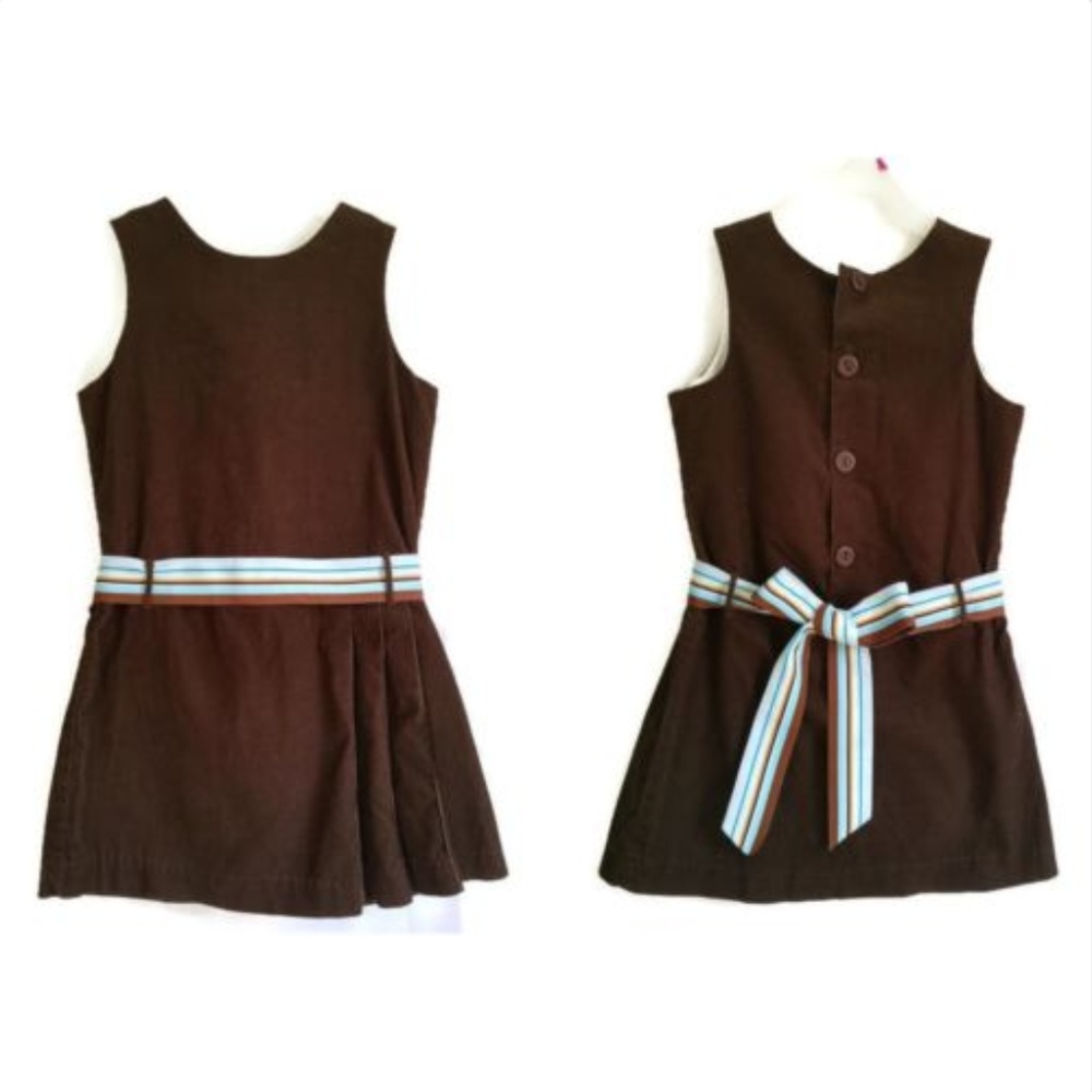 Chabre Girls Brown Corduroy Dress 5